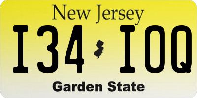 NJ license plate I34IOQ