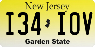NJ license plate I34IOV