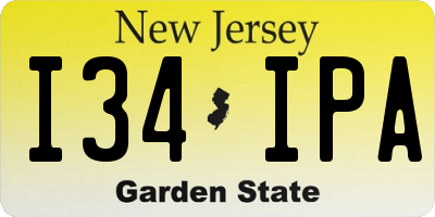 NJ license plate I34IPA