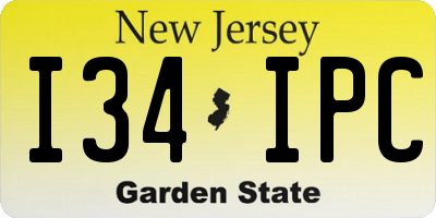 NJ license plate I34IPC
