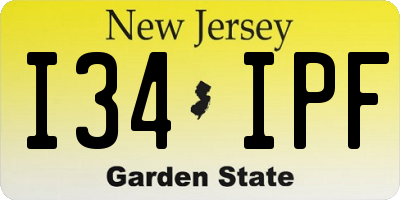 NJ license plate I34IPF