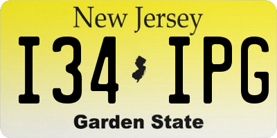 NJ license plate I34IPG