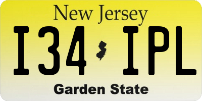 NJ license plate I34IPL