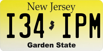 NJ license plate I34IPM