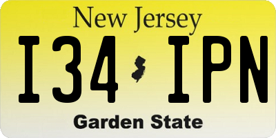 NJ license plate I34IPN