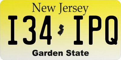 NJ license plate I34IPQ