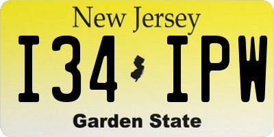 NJ license plate I34IPW
