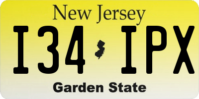 NJ license plate I34IPX