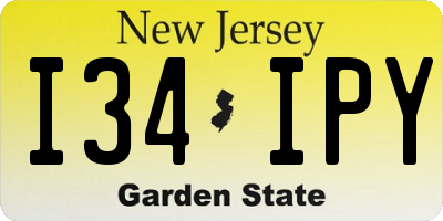 NJ license plate I34IPY