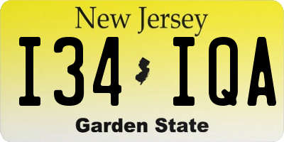NJ license plate I34IQA