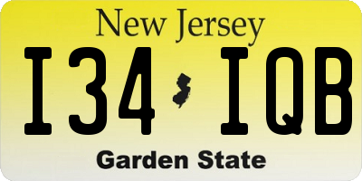 NJ license plate I34IQB