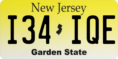 NJ license plate I34IQE