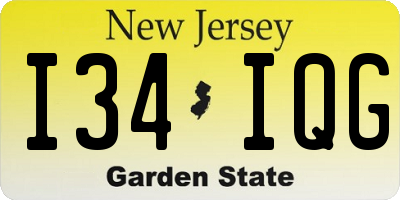 NJ license plate I34IQG