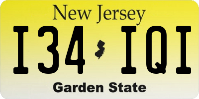 NJ license plate I34IQI