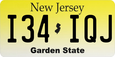 NJ license plate I34IQJ