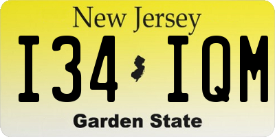 NJ license plate I34IQM