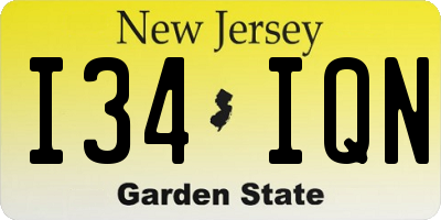 NJ license plate I34IQN