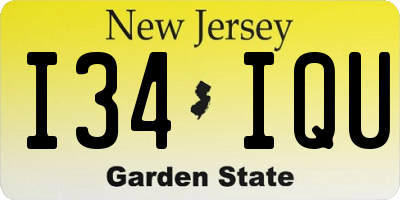 NJ license plate I34IQU