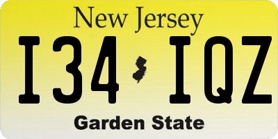 NJ license plate I34IQZ