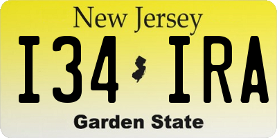 NJ license plate I34IRA
