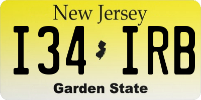 NJ license plate I34IRB