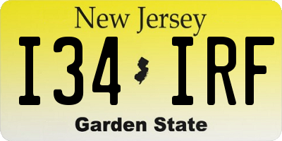 NJ license plate I34IRF