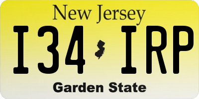 NJ license plate I34IRP