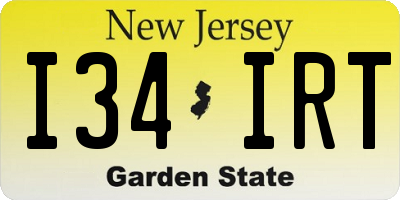 NJ license plate I34IRT
