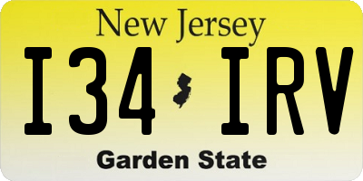 NJ license plate I34IRV
