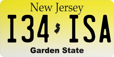 NJ license plate I34ISA