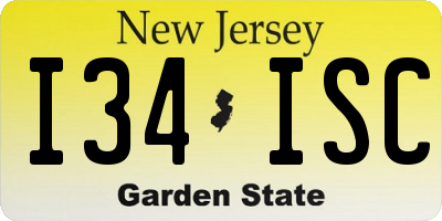 NJ license plate I34ISC