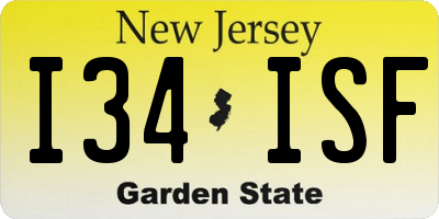 NJ license plate I34ISF