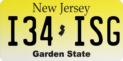 NJ license plate I34ISG
