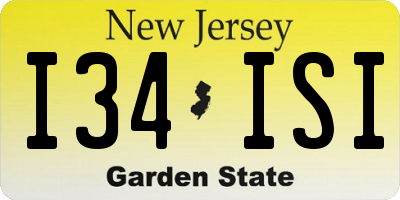 NJ license plate I34ISI