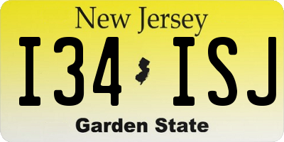 NJ license plate I34ISJ