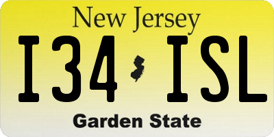 NJ license plate I34ISL