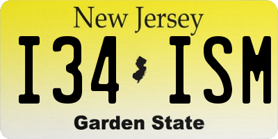 NJ license plate I34ISM
