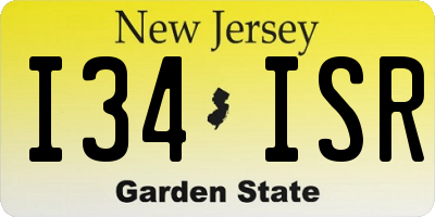 NJ license plate I34ISR