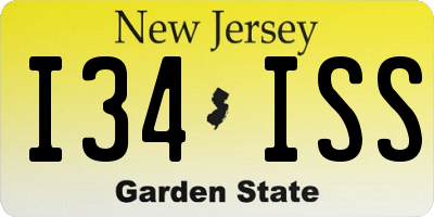 NJ license plate I34ISS