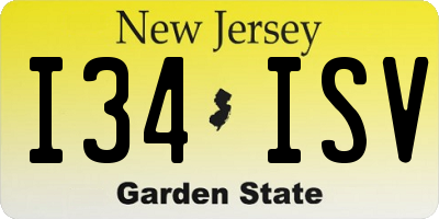 NJ license plate I34ISV