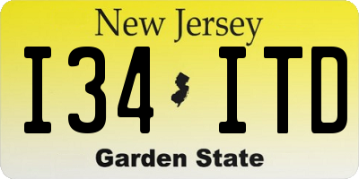 NJ license plate I34ITD