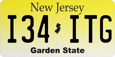 NJ license plate I34ITG