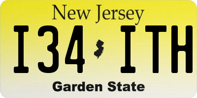 NJ license plate I34ITH