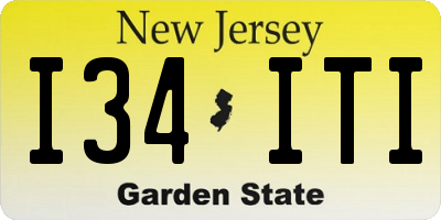 NJ license plate I34ITI