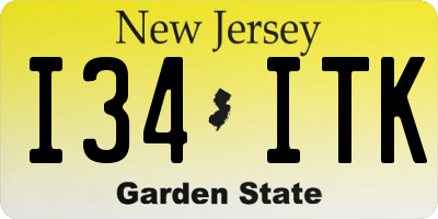 NJ license plate I34ITK