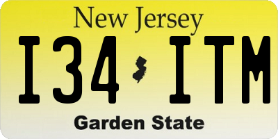 NJ license plate I34ITM