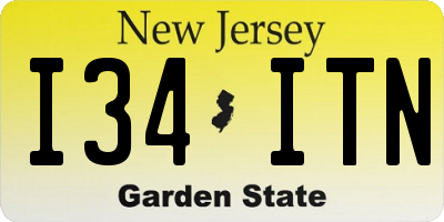 NJ license plate I34ITN