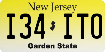 NJ license plate I34ITO