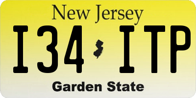 NJ license plate I34ITP