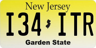 NJ license plate I34ITR